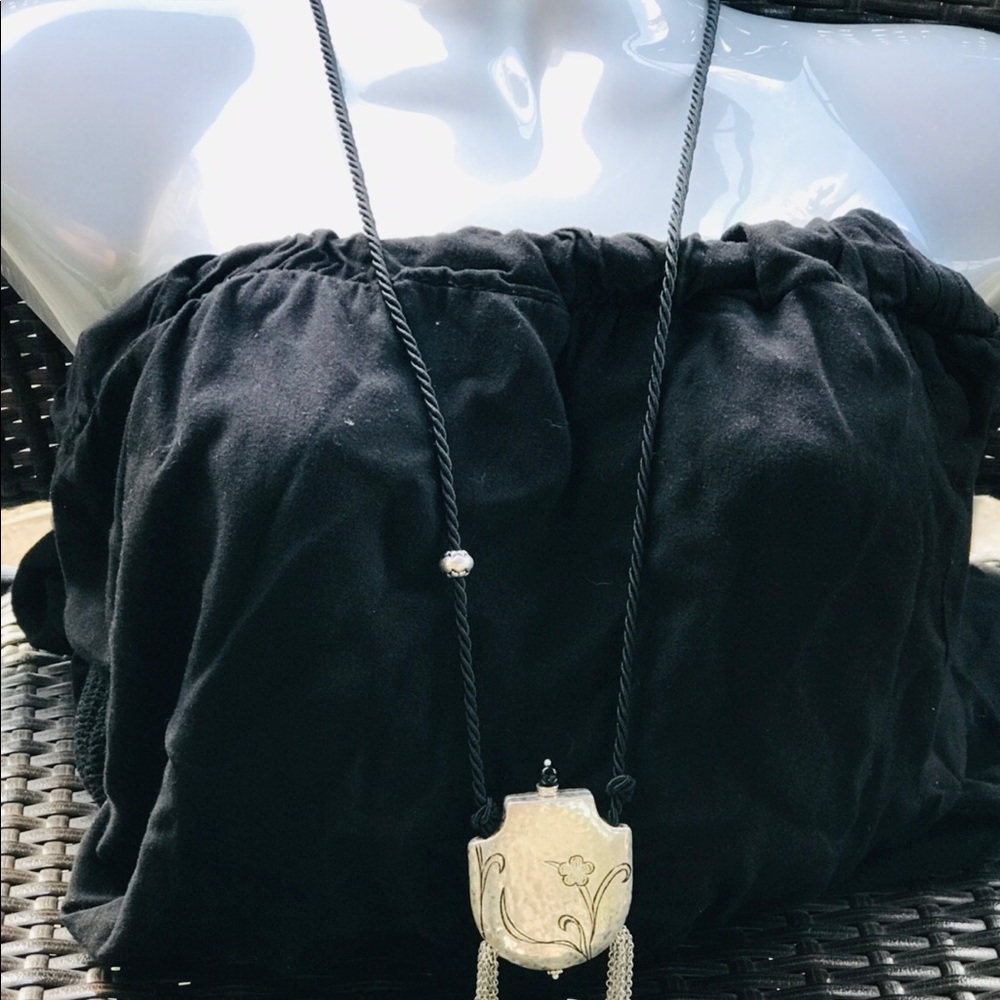 Chico’s Perfume Pendant Lace Necklace
